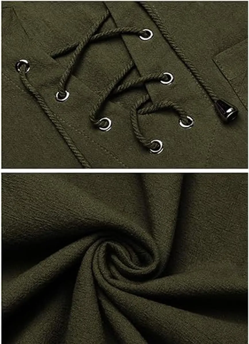 Men's Cotton Linen Tank Tops Casual Summer Linen Beach Shirts Loose Fit Sleeveless Hippie Viking Tunic