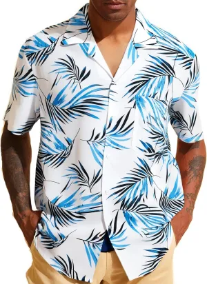 Mens Hawaiian Shirts Short Sleeve Button Down Tropical Shirts Casual Beach Shirt Men