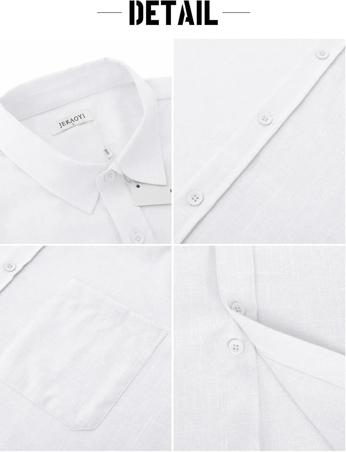 Men's Linen Shirts Button Down Casual Shirts Short Sleeve Beach Summer Tops with Pocket