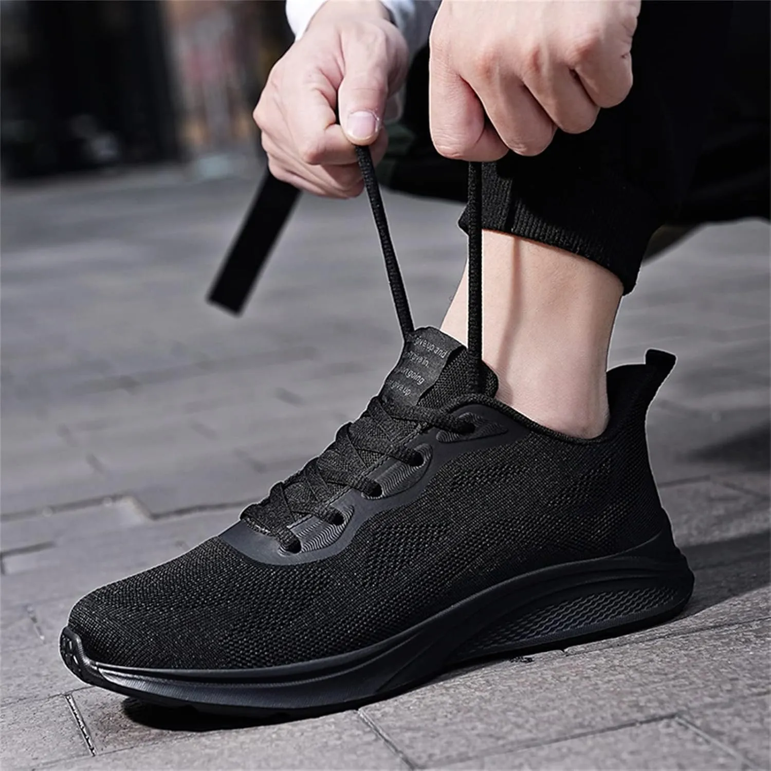 Men's Recovery Shoes Lace Up Solid Running Shoes Casual Fashion Sneakers Lightweight Air 1 Sneaker Shield for Mens