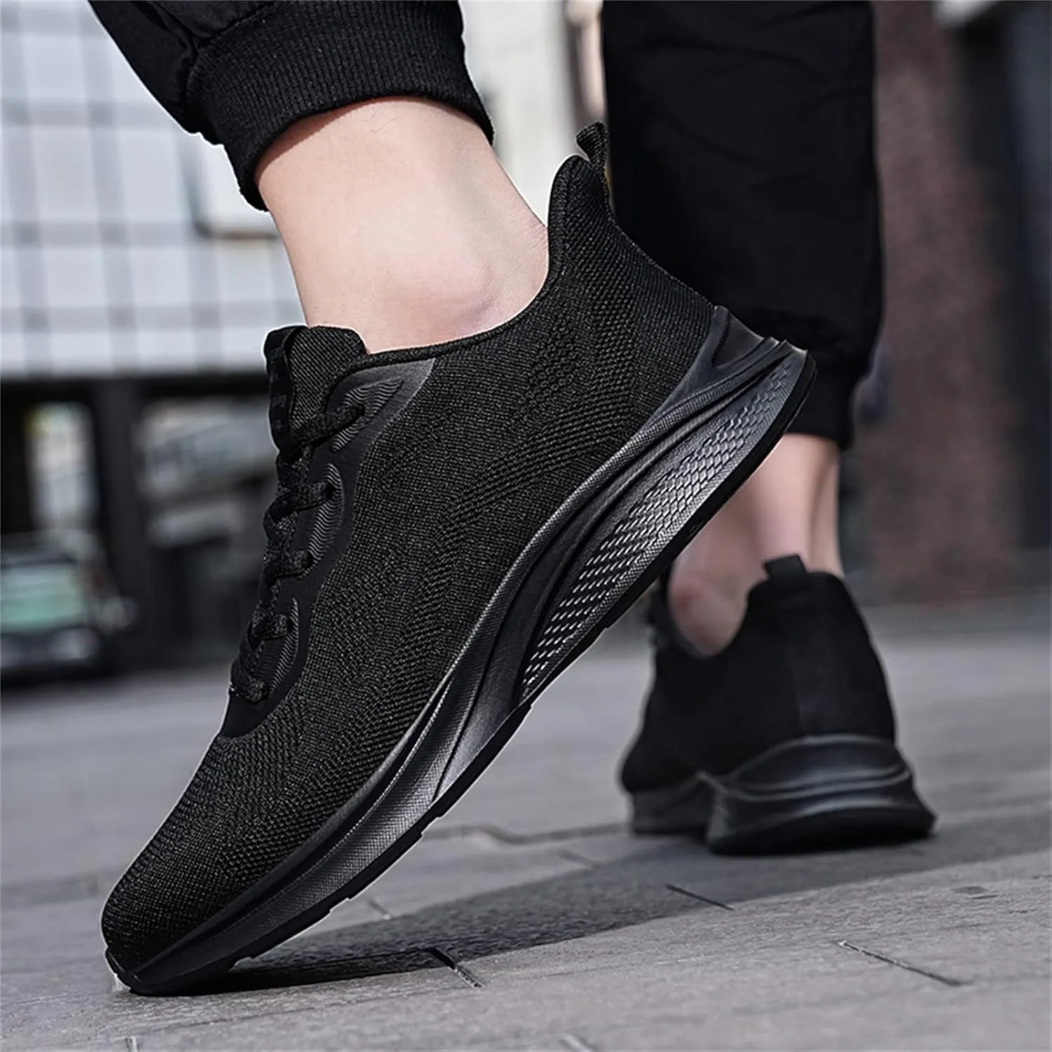 Men's Recovery Shoes Lace Up Solid Running Shoes Casual Fashion Sneakers Lightweight Air 1 Sneaker Shield for Mens