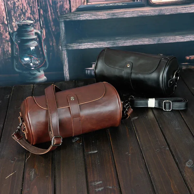 Men's Vintage Barrel Shoulder Bag