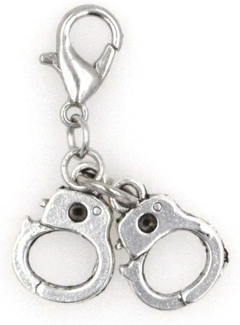 Mini Handcuffs Clip on Charm Perfect for Necklaces and Bracelets 96T