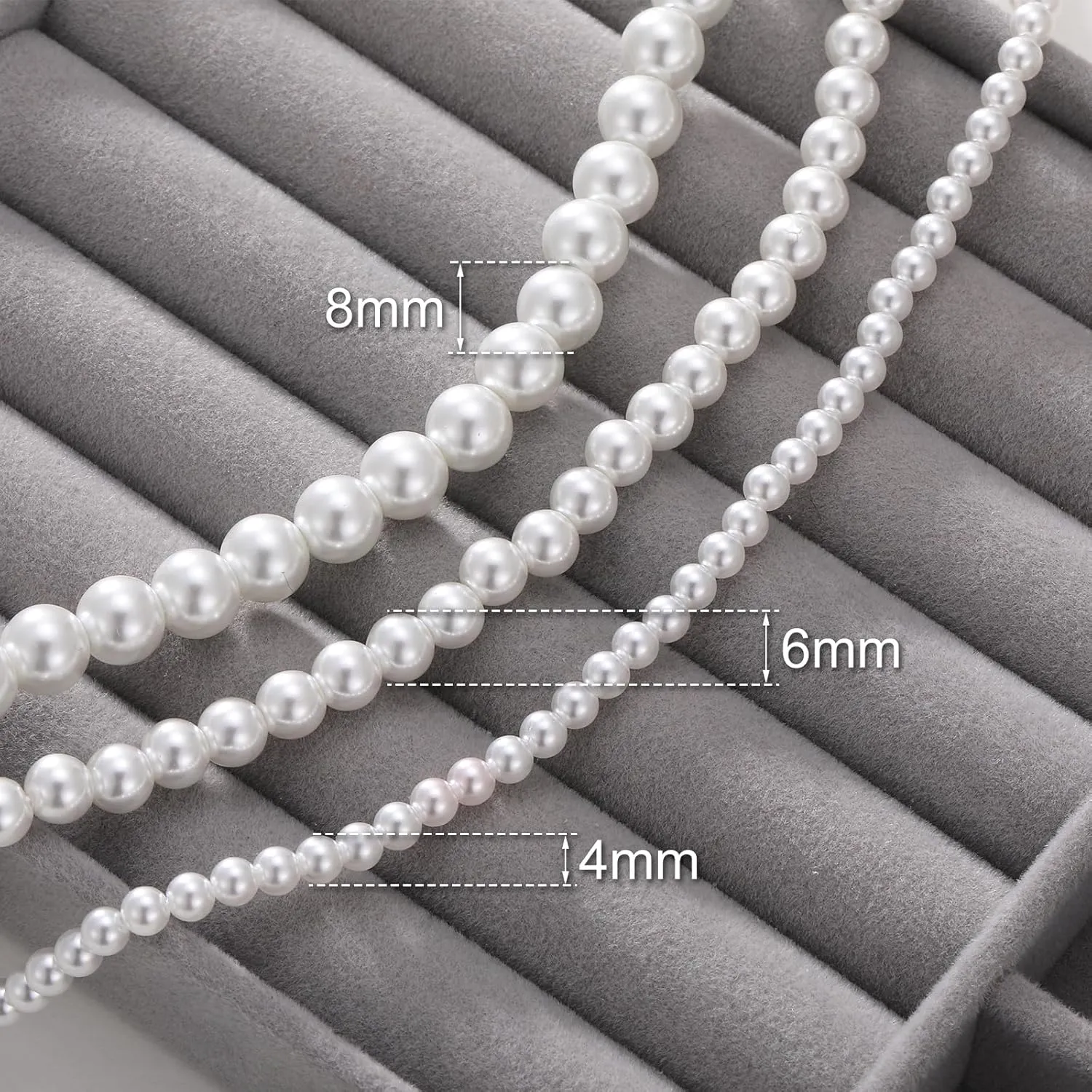 MJartoria Pearl Necklace for Men, 16''-24'' Pearl Necklaces for Women, 6/8mm White Pearl Choker Necklace Trendy Jewelry Gifts for Women Men
