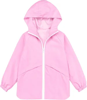 MODAFANS Boys Girls Rain Jacket Waterproof lined Hooded RainCoats Windbreaker