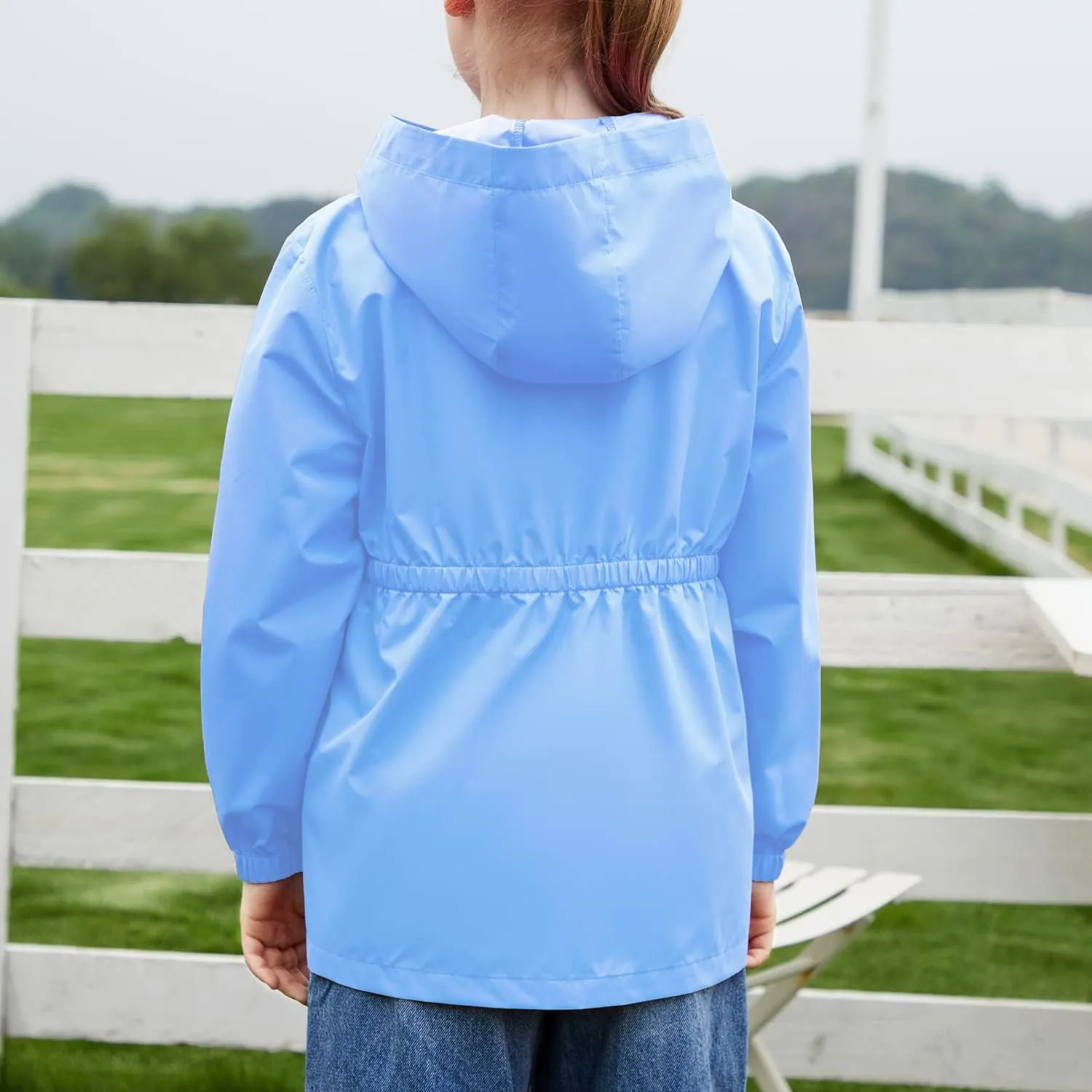 MODAFANS Girls Boys Rain Jacket Lightweight Waterproof Hooded RainCoats Windbreaker for Outdoor 4-13year