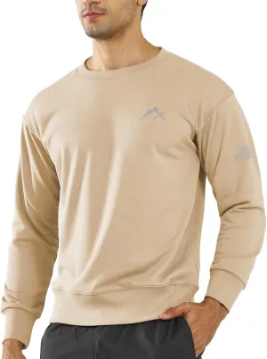 NORTHYARD Men's Crewneck Sweatshirt Long Sleeve Cotton Pullover Moisture Wicking Comfortable Casual Sweatshirts for Men