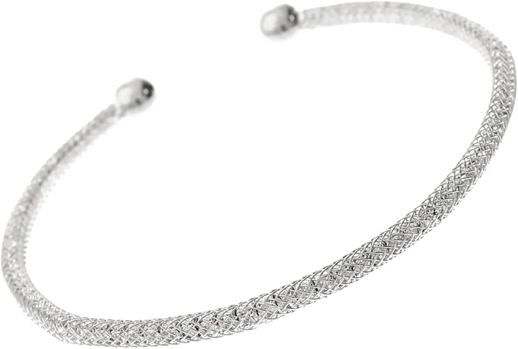 NTLX Crystal Mesh Bracelet for Women  Mesh Rhinestone Cuff Bracelet  Silver & Gold Plated - Flexible & Adjustable - Bridal, Wedding, Prom, Party, Pageant, Evening, Casual, Bracelet - with Gift Box