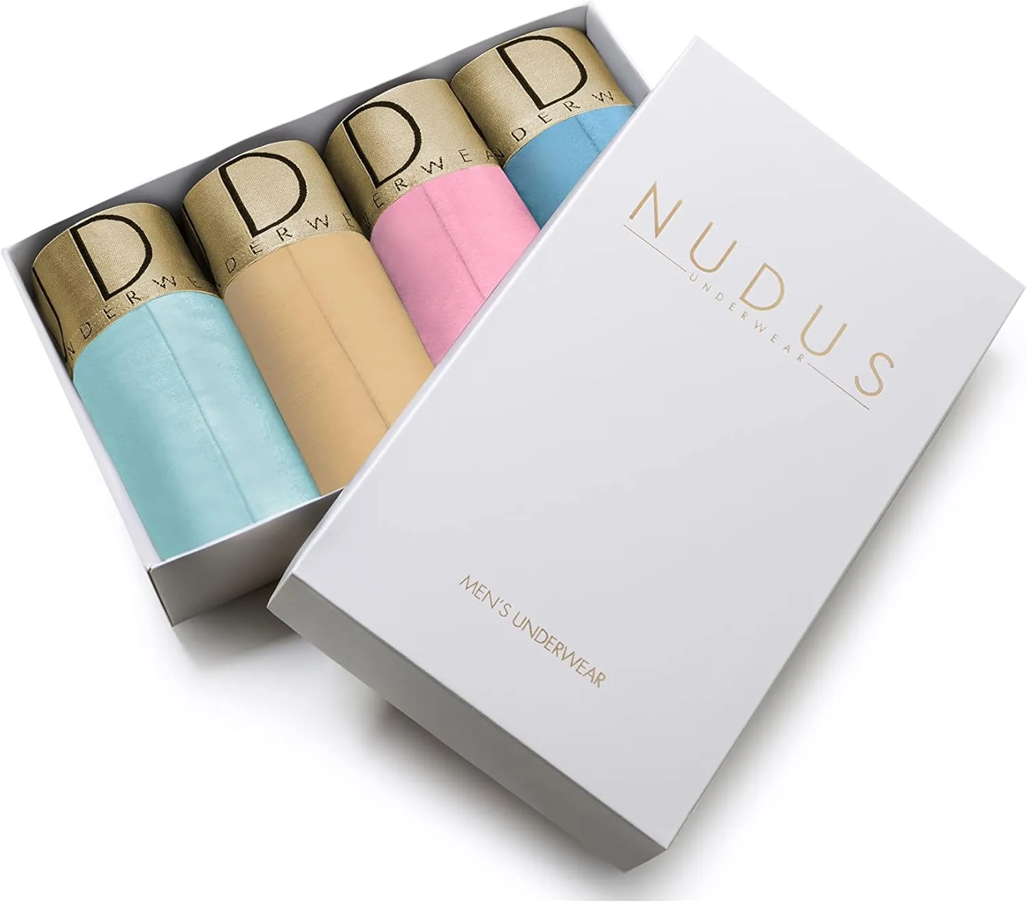NUDUS Men's Bamboo Rayon 2 Pouches Underwear - Pack Of 4 Gift Box Briefs??