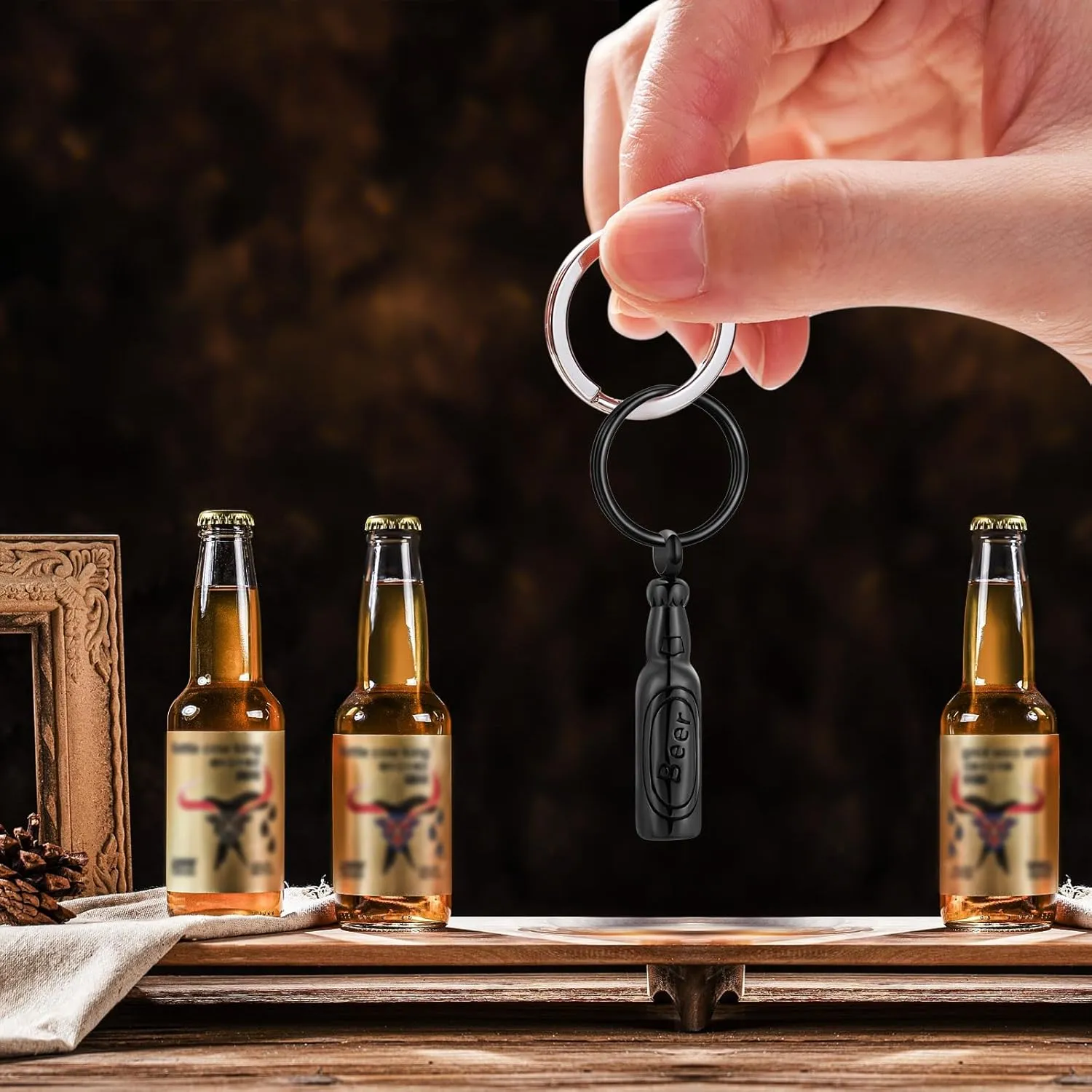 Oinsi Beer Bottle Cremation Jewelry for Ashes Stainless Steel Cylinder Tube Memorial Urn Necklace Keepsake Pendant Jewelry for Human Ashes with Filling Kits