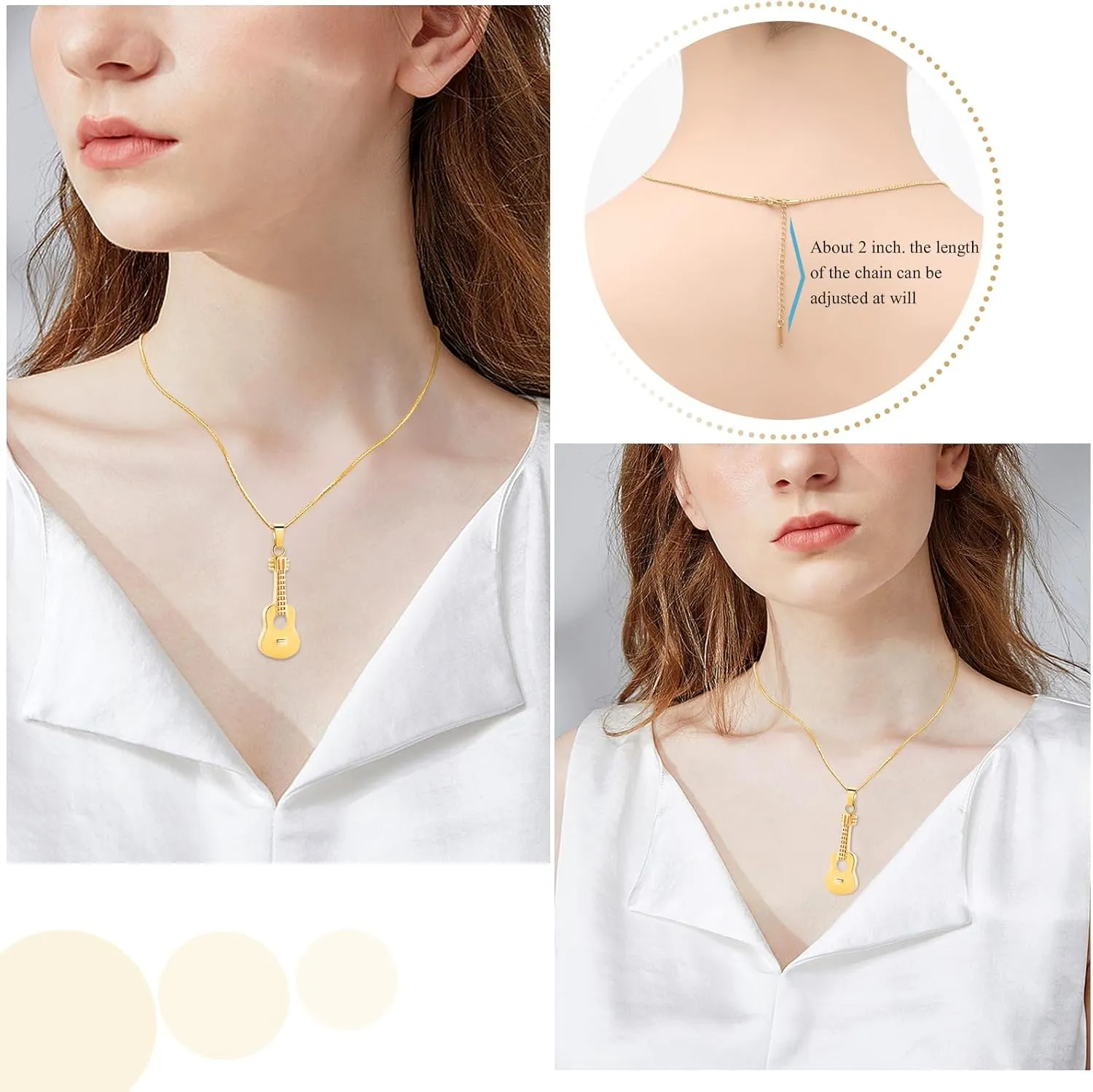 Oinsi Guitar Urn Necklace for Ashes Cremation Pendants Jewelry Ashes Holder Memorial Urn Necklace Cremation Jewelry for Human with Filling Kits