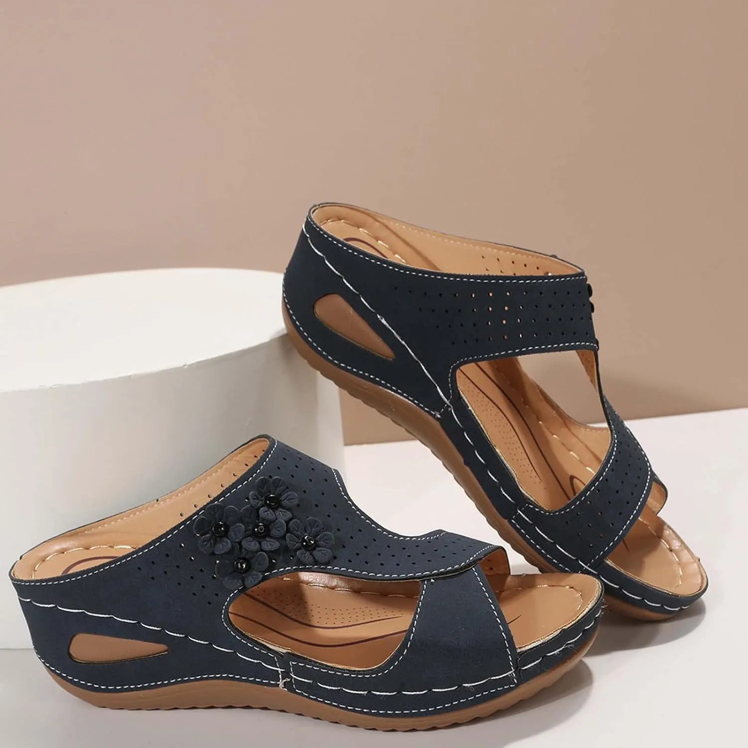 Orthopedic Sandals for Women Casual Summer Open Toe Beach Sandals Women Comfortable Arch Support Womens Sandals