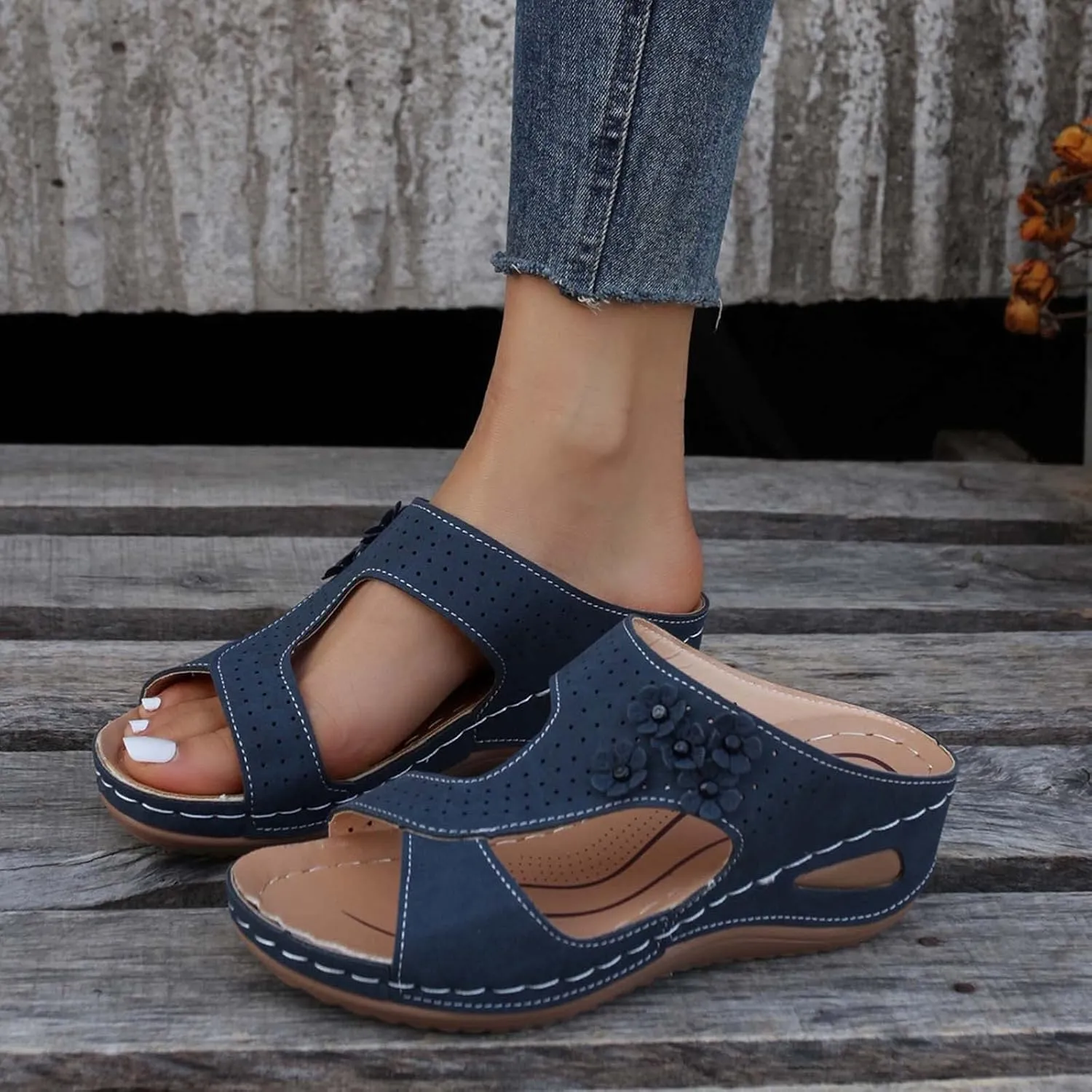 Orthopedic Sandals for Women Casual Summer Open Toe Beach Sandals Women Comfortable Arch Support Womens Sandals