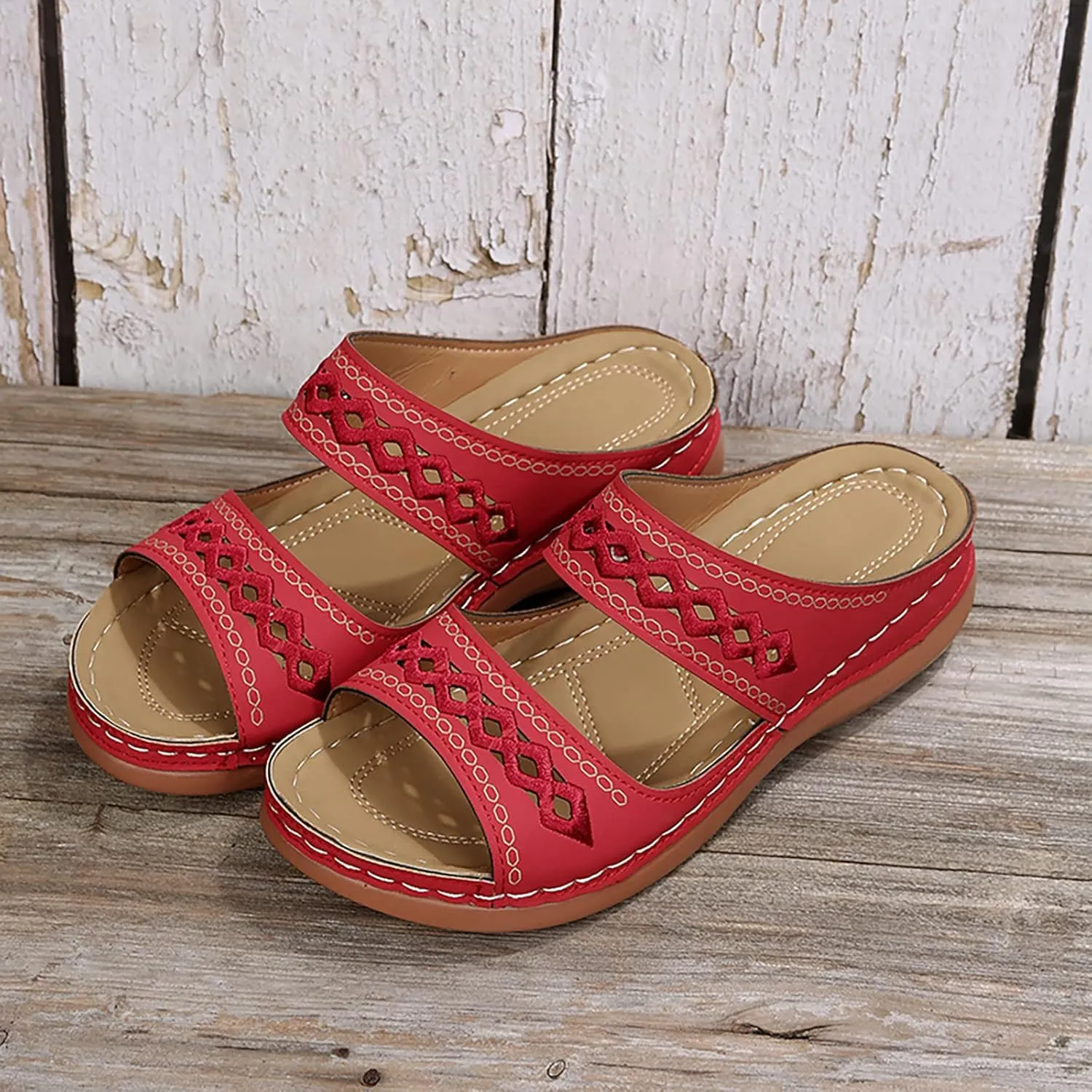 Orthopedic Sandals for Women Dressy Comfortable Wedge Sandals Flip Flops Summer Walking Sandals with Arch Support