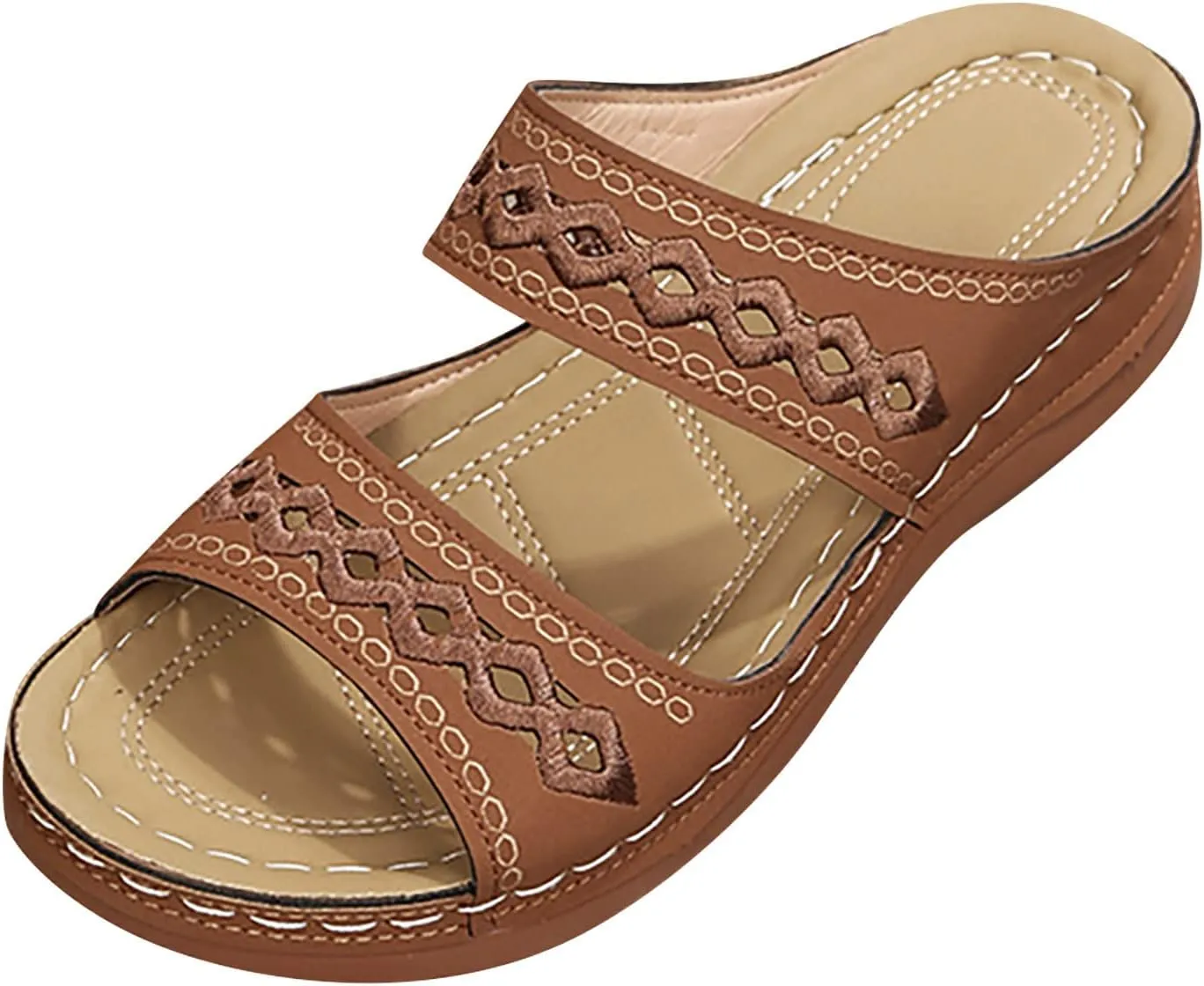 Orthopedic Sandals for Women Dressy Comfortable Wedge Sandals Flip Flops Summer Walking Sandals with Arch Support