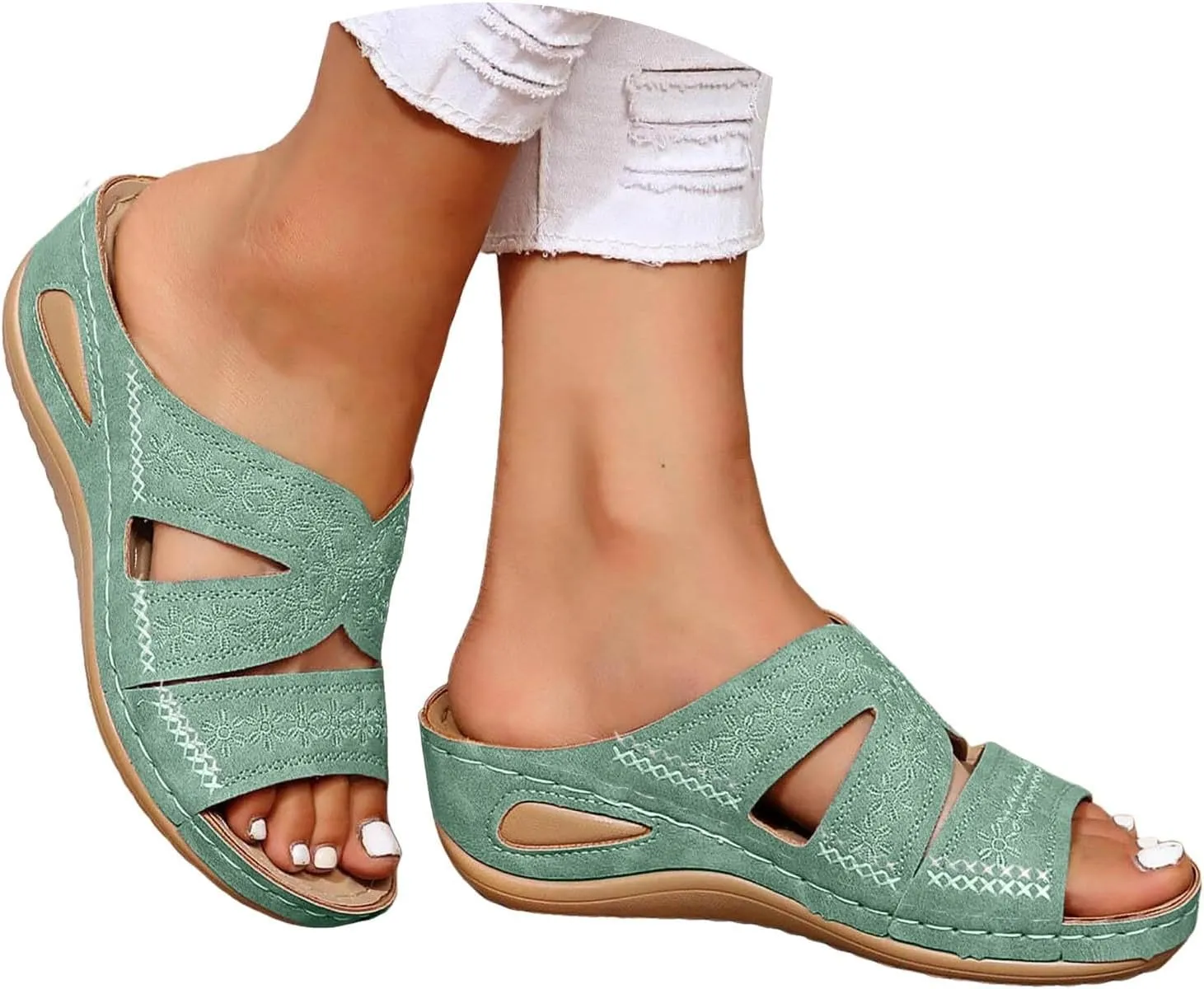Orthopedic Sandals for Women Dressy Summer Comfortable Sandals with Arch Support Wedge Sandals Flip Flops Sandals