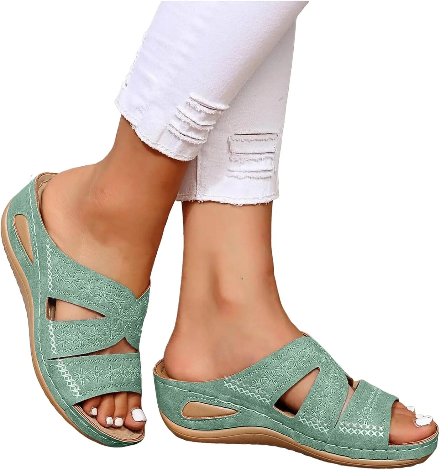 Orthopedic Sandals for Women Dressy Summer Comfortable Sandals with Arch Support Wedge Sandals Flip Flops Sandals