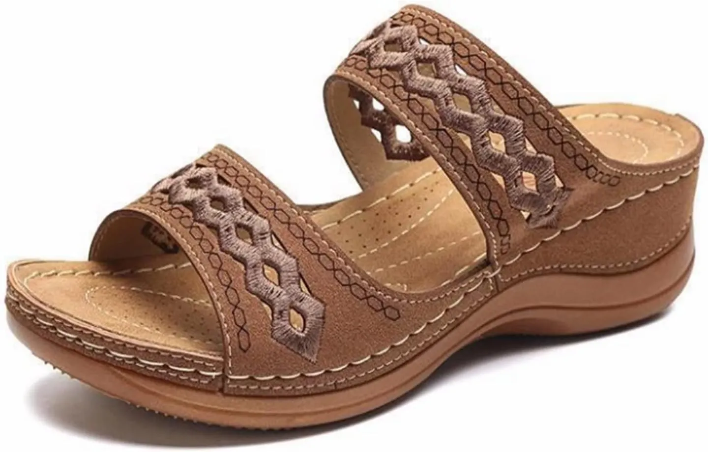 Orthopedic Sandals for Women with Arch Support Fashion Breathable Hollow Sandals Anti Slip Summer Flats Shoes
