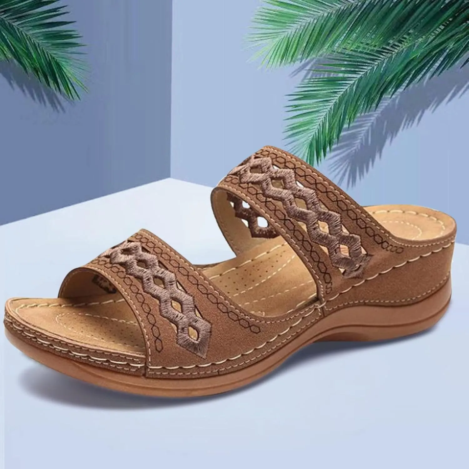 Orthopedic Sandals for Women with Arch Support Fashion Breathable Hollow Sandals Anti Slip Summer Flats Shoes