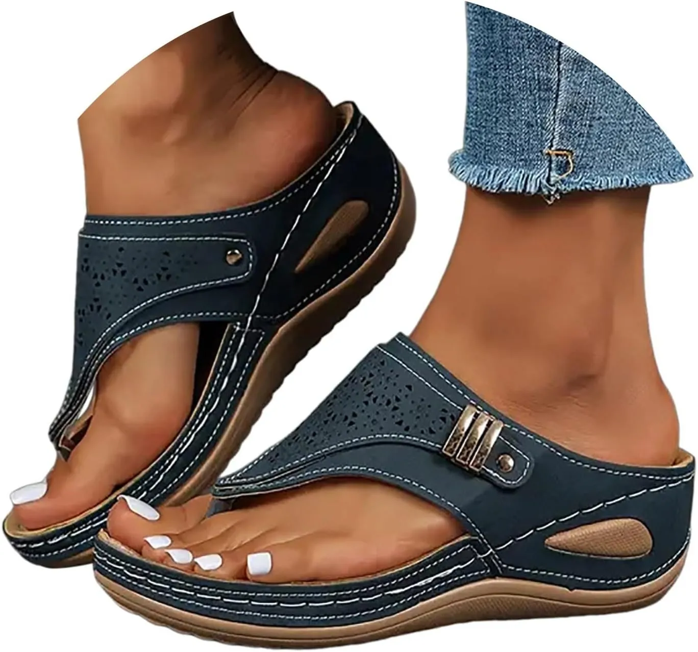 Orthopedic Sandals for Women, Women Dressy Summer Comfortable Sandals Arch Support Wedge Sandals Flip Flops Sandals