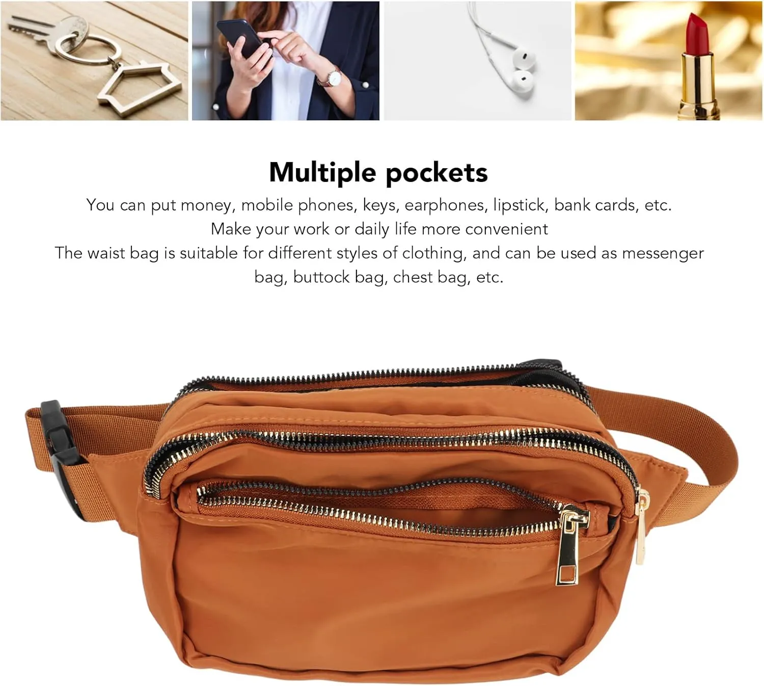 Oxford Cloth Fanny Pack Waist Bag Versatile Outdoor Travel Hiking Running Cycling