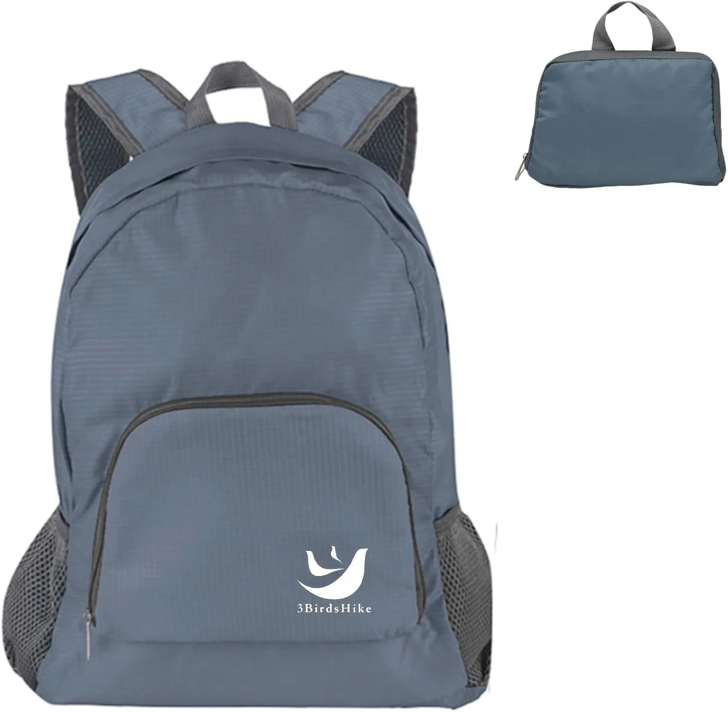 Packable Backpack - Lightweight Waterproof Small Foldable Hiking Backpack for Versatile Usage - Grey