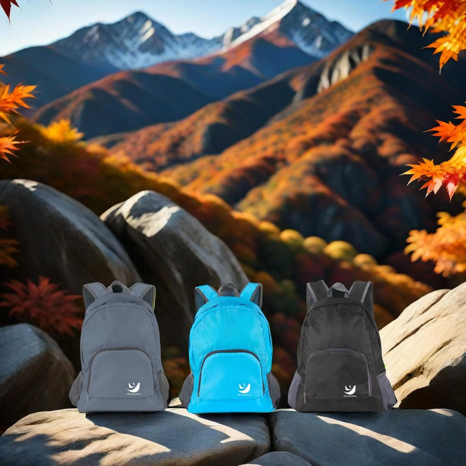Packable Backpack - Lightweight Waterproof Small Foldable Hiking Backpack for Versatile Usage - Grey
