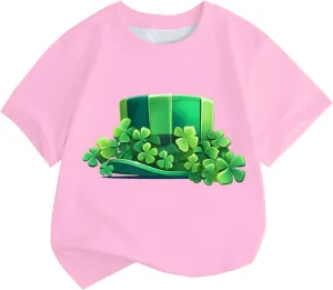 Patriotic T-Shirt for Kids Flag Shamrock Design, Short Sleeve, Comfortable Cotton Tee for Boys & Girls