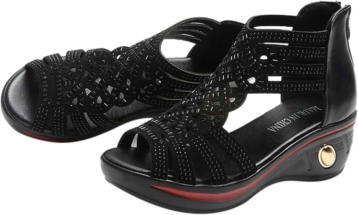 peqiut Casual Sandals Women Platform Arch Support Sandals for Women Crystal Boho Shoes Comfortable Casual Sandals
