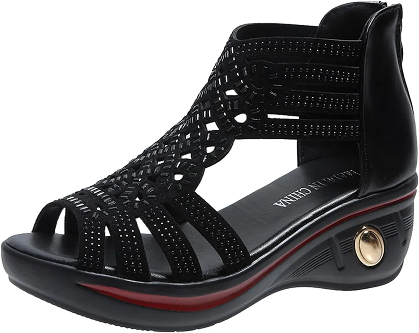 peqiut Casual Sandals Women Platform Arch Support Sandals for Women Crystal Boho Shoes Comfortable Casual Sandals
