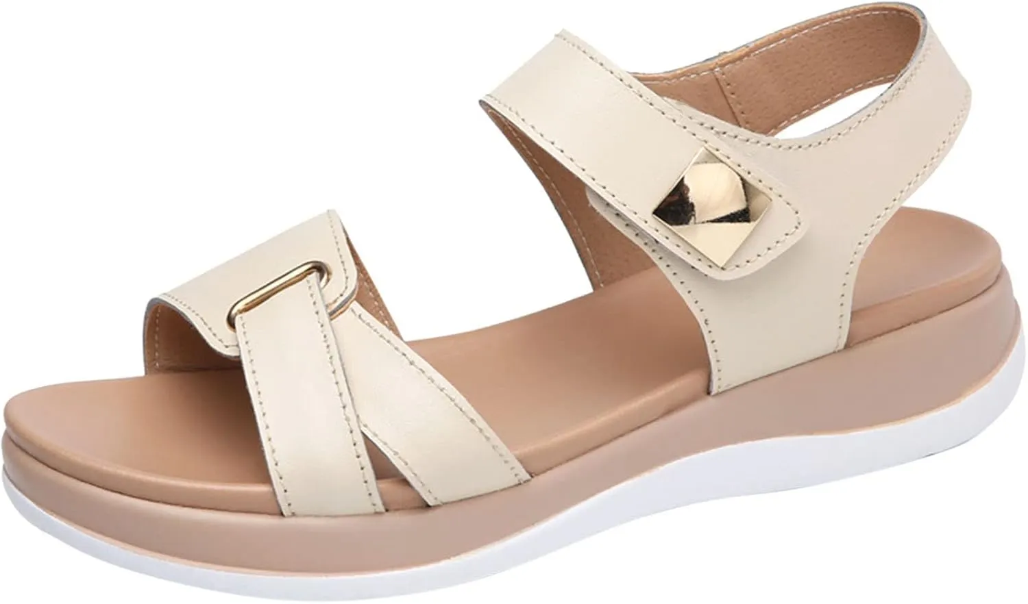 peqiut Casual Sandals Women Wedge Orthopedic Sandals for Women Slip On Comfortable Beach Sandals Shoes