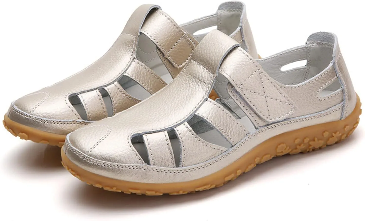 peqiut Sandals Women Orthopedic Comfortable Hollow Out Womens Sandals Platform Walking Summer Beach Dressy Flats Sandals
