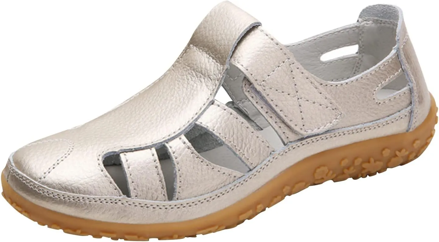 peqiut Sandals Women Orthopedic Comfortable Hollow Out Womens Sandals Platform Walking Summer Beach Dressy Flats Sandals