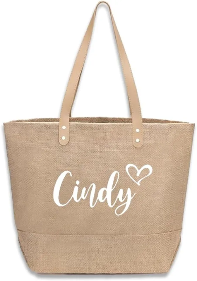 Personalized Women Beach Bag, Custom Casual Travel HandBag With Name, Stylish Shoulder Bags With Jute Weave, Wedding Bridesmaid Gift Tote Bags, Gifts For Sisters, Moms, Teachers, Friends