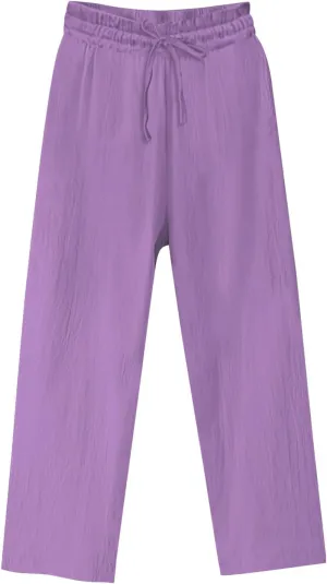 Plus Size Wide Leg Linen Pants Women Summer Capri Palazzo Flowy Pants Casual Loose Solid Color High Waist Trousers