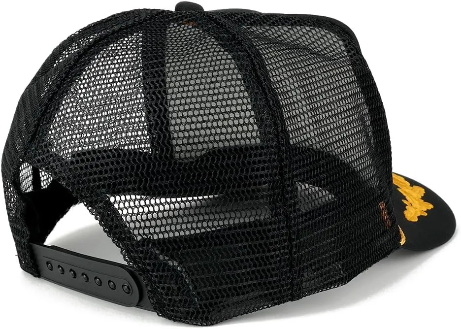 Polyester Foam Front Oak Leaves High Crown Gold Style Trucker Mesh Back Cap