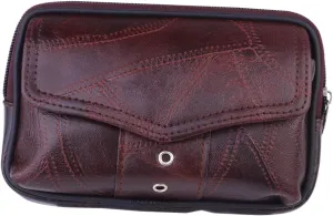 Practical PU Leather Waist Bag for Men Large Capacity Cell Phone Pouch with Zipper Storage for Daily Essentials Keys and Wallet Durable Design for Everyday