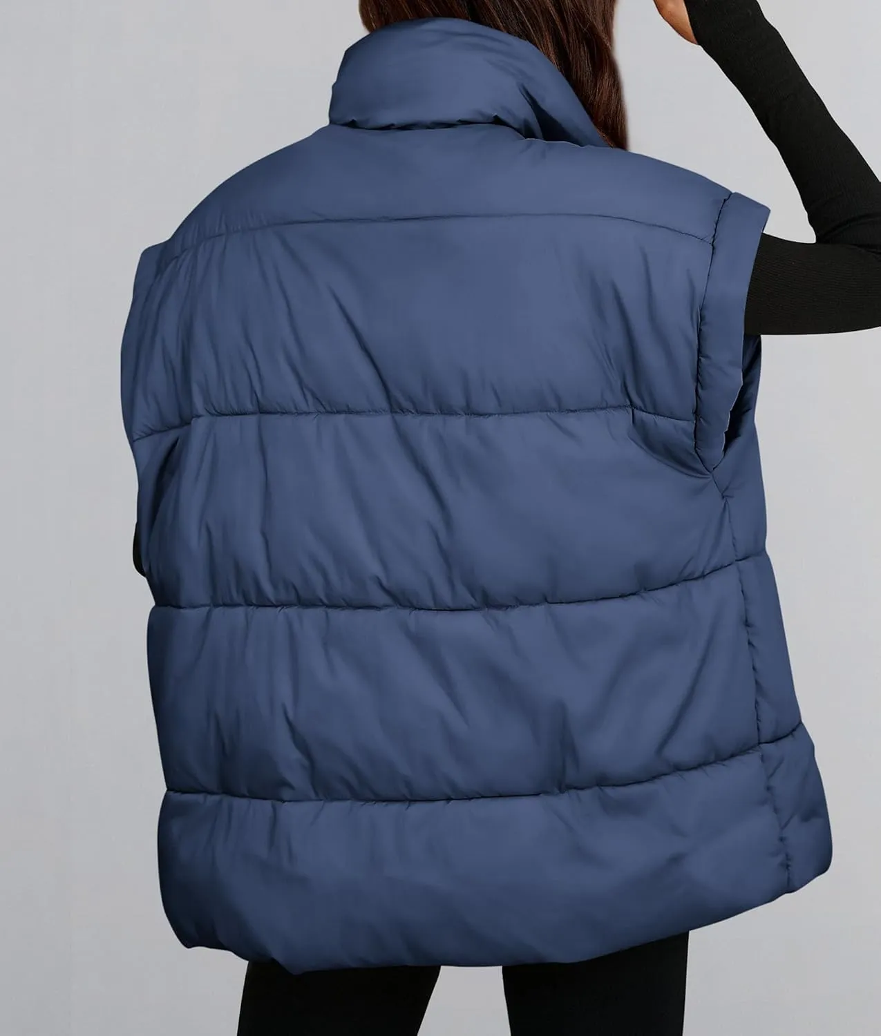 PRETTYGARDEN Women's Puffer Vest Fall Casual Stand Collar Lightweight Sleeveless Zip Up Padded Jackets Outerwear