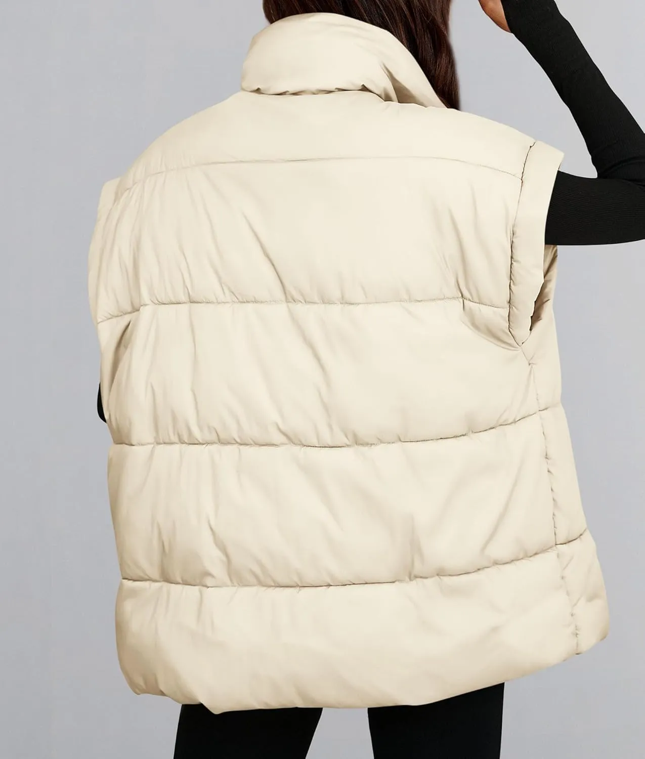 PRETTYGARDEN Women's Puffer Vest Fall Casual Stand Collar Lightweight Sleeveless Zip Up Padded Jackets Outerwear