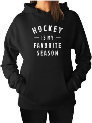 Qrupoad Women Hockey Is My Favorite Season Sweatshirt Hoodie Oversized Cozy Pockets Pullover