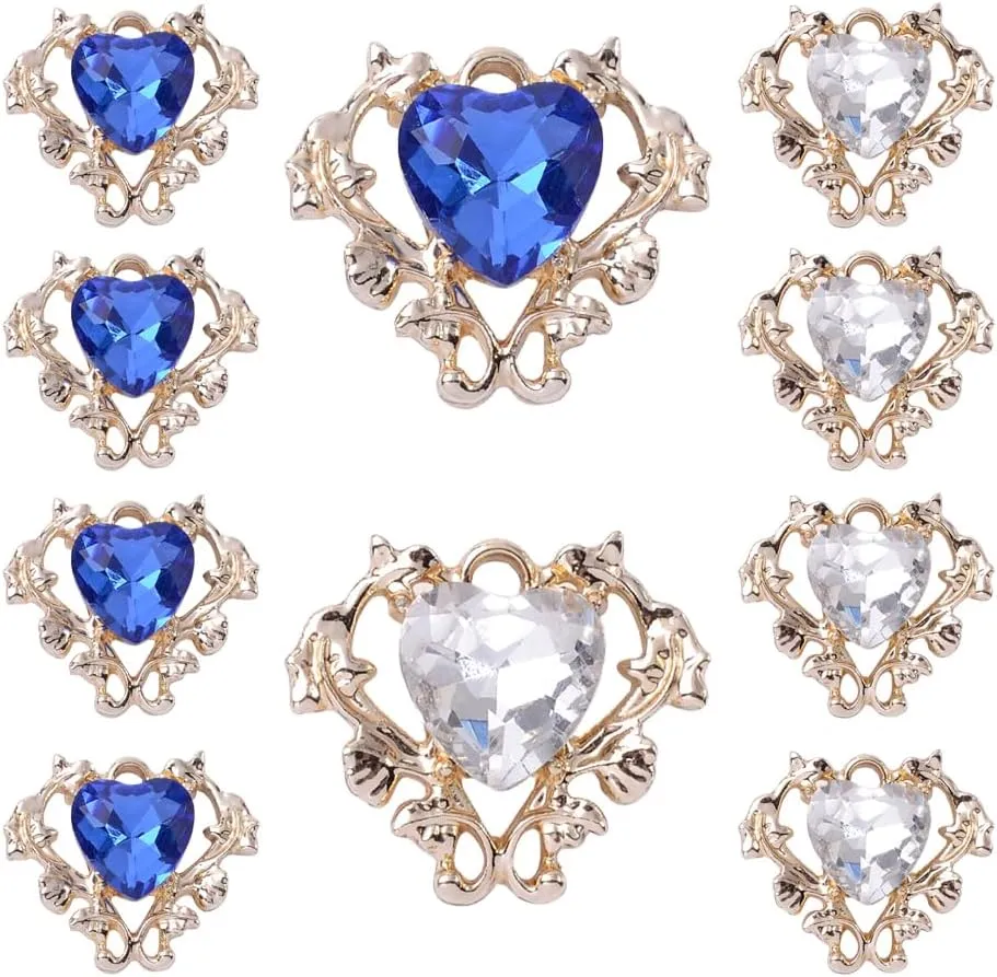 Rhinestone Connectors Bracelet Necklace Connector Pendant Crystal Diamond Charming Connectors 10-Pcs for Bracelet Dangle Custom Jewelry Making