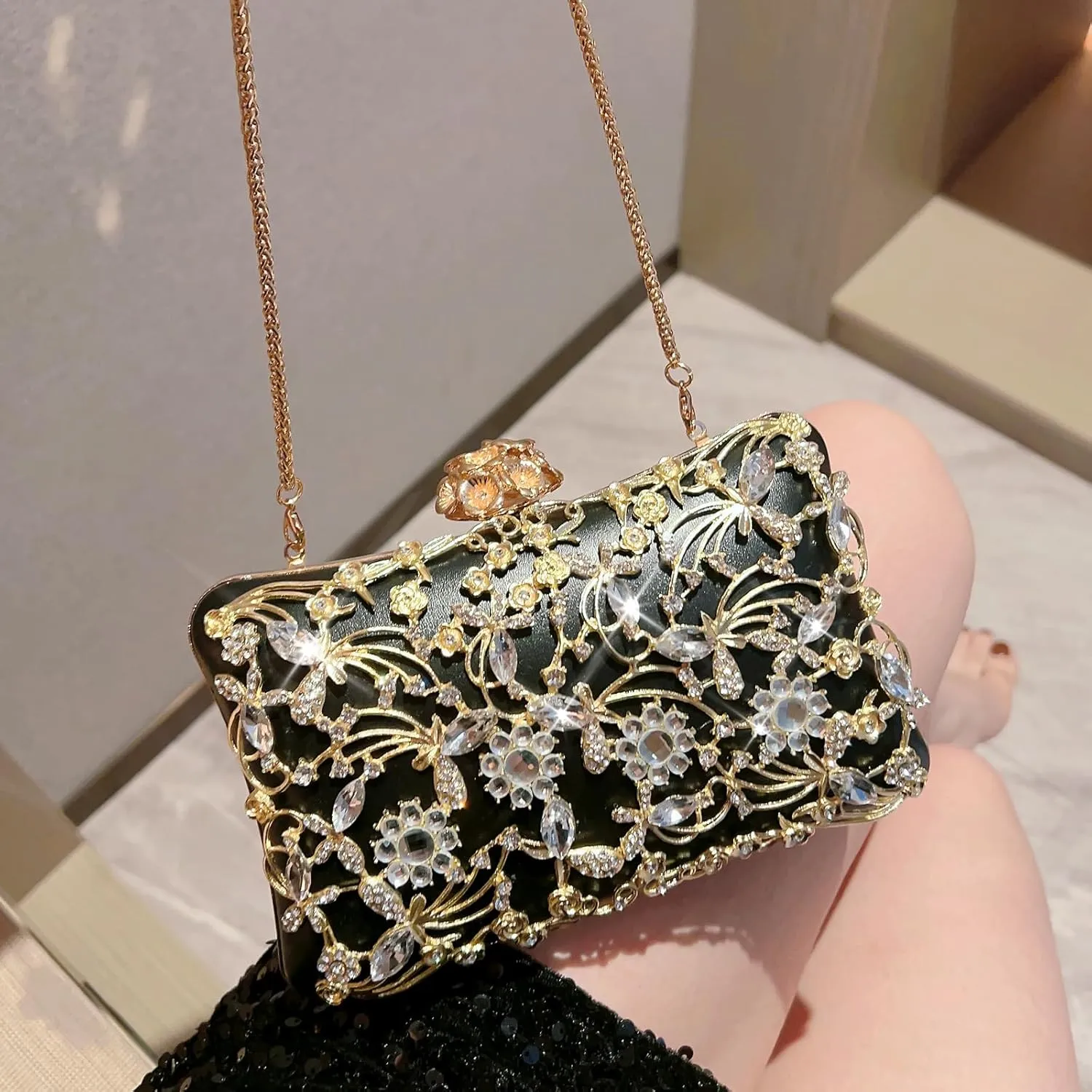 Rhinestone Evening Bag Sparkly Womens Crystal Purse Party Wedding Cocktail Prom Clutches