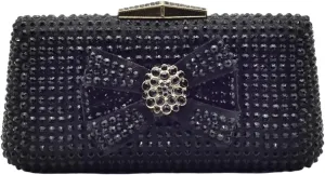 Rhinestone Purse Evening Clutch Purses Bag Shiny Crystal Clutch Purse Party Banquet Bag(Black)