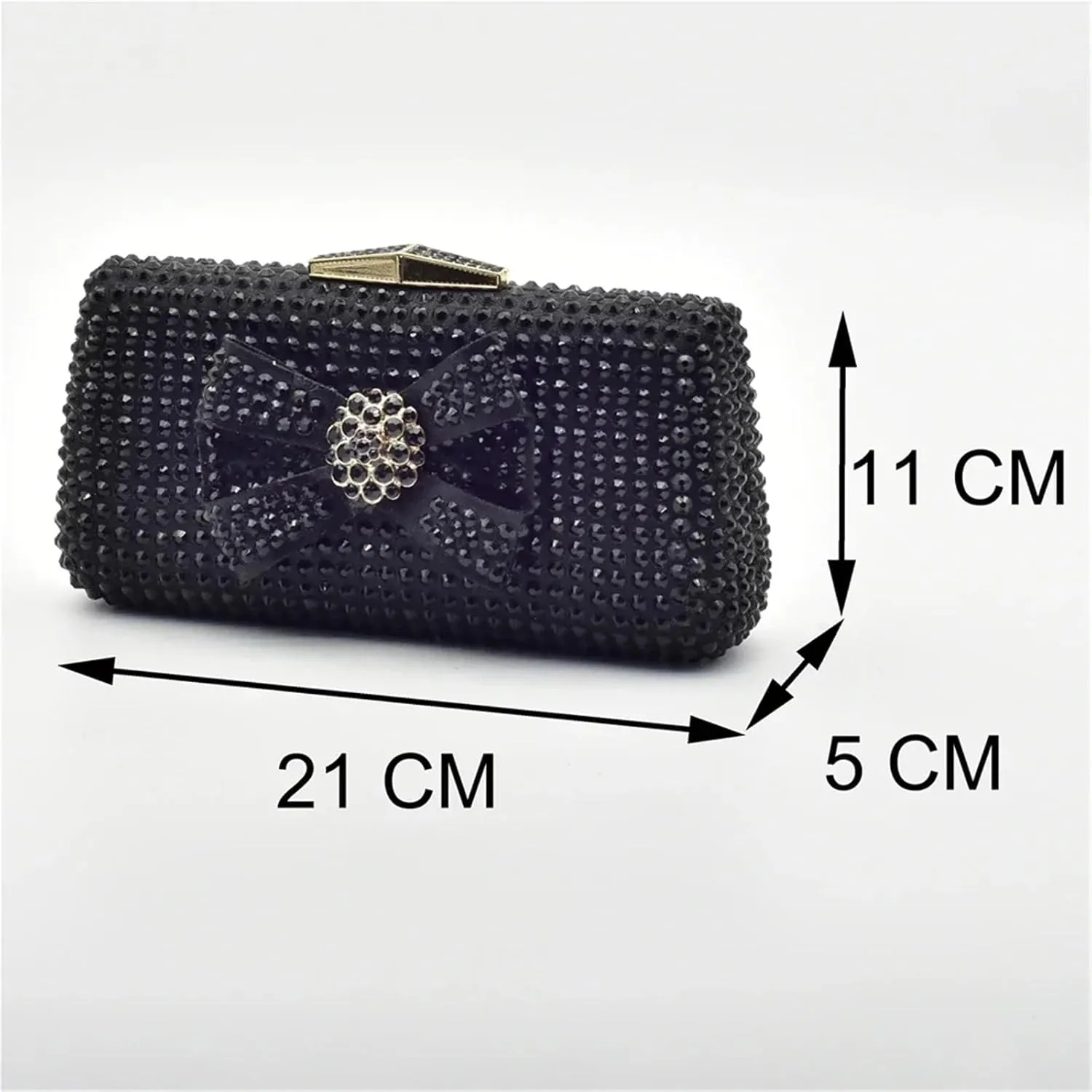 Rhinestone Purse Evening Clutch Purses Bag Shiny Crystal Clutch Purse Party Banquet Bag(Black)