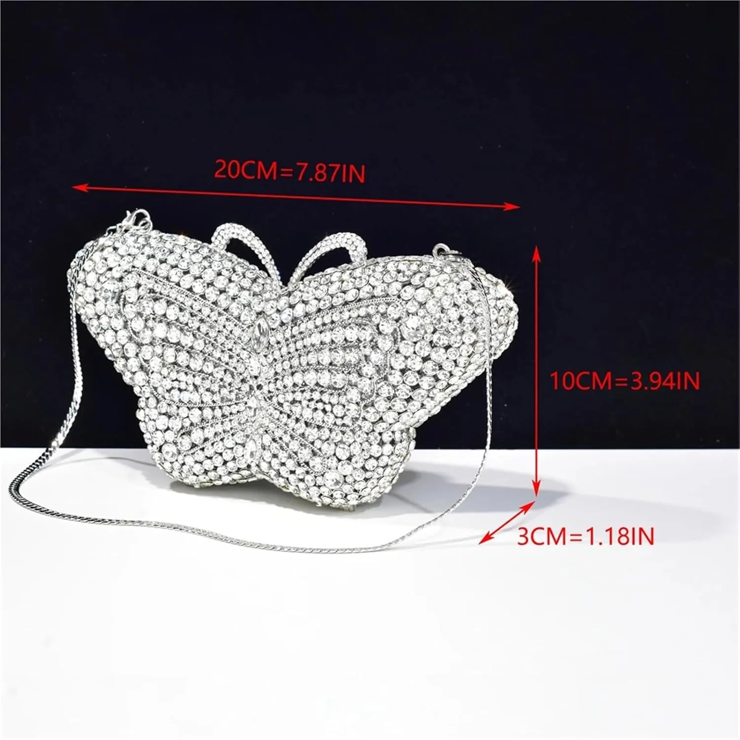 Rhinestone Purse Female Diamonds Cute Handbags Ladies Bridal Party Butterfly Shape Clutches Elegant Banquet Purse Evening Bags