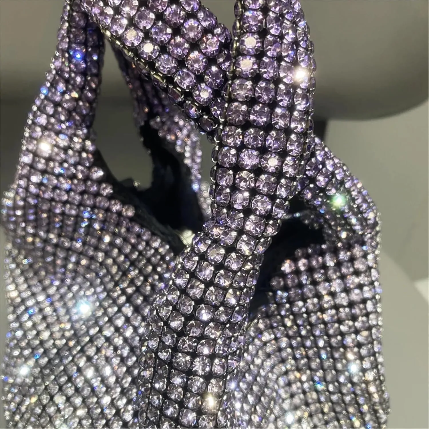 Rhinestone Purse Handle Rhinestones Evening Clutch Bag Purses and Handbag Shoulder Bag Shiny Crystal Clutch Purse Bucket Bag(Red)