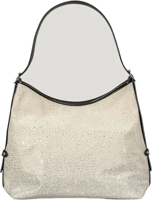 Rhinestone Purse Vintage Diamond Tote Bag for Women Handbags Rhinestone Shoulder Bags Large Capacity Shopper Purses(White)
