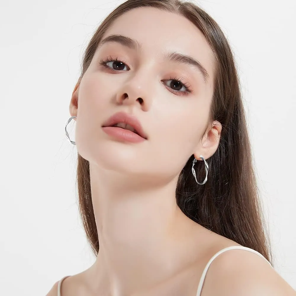 Rose Gold Plated Yellow Gold Plated White Gold Plated Hoop Earrings Lightweight Hoop Earrings For Women Loop Earrings 1in 2in