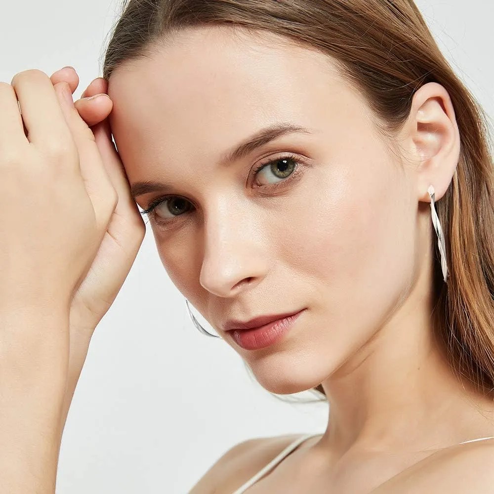 Rose Gold Plated Yellow Gold Plated White Gold Plated Hoop Earrings Lightweight Hoop Earrings For Women Loop Earrings 1in 2in