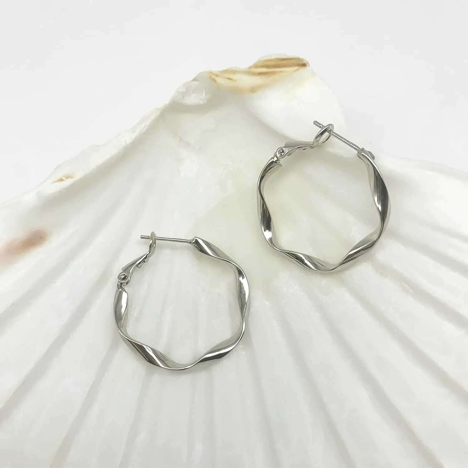 Rose Gold Plated Yellow Gold Plated White Gold Plated Hoop Earrings Lightweight Hoop Earrings For Women Loop Earrings 1in 2in